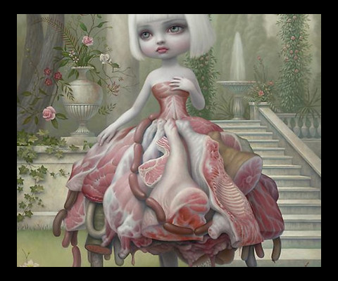 Mark Ryden has been a prominent force in the American surrealist movement since the 1990s.  He is a huge influence on today's pop culture.  See any similarity between his painting and Lady Gaga's meat dress?